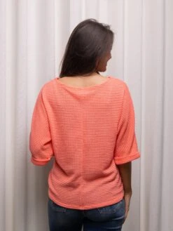 1/2 Sleeve Round Neck Waffle Knit Top | S - 3X -Be Cool Shop 396a945c372491c996a97a699e49c9e5