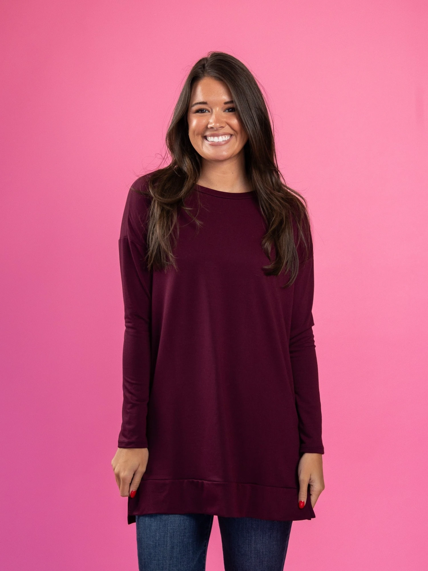 Long Sleeve Round Neck Tunic Top | S-XL 4 Long Sleeve Round Neck Tunic Top | S-XL - Image 2