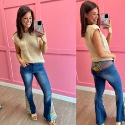 Sunrise Embroidered Bootcut Bellbottom Jeans | S - L Summer Concerts & Festivals