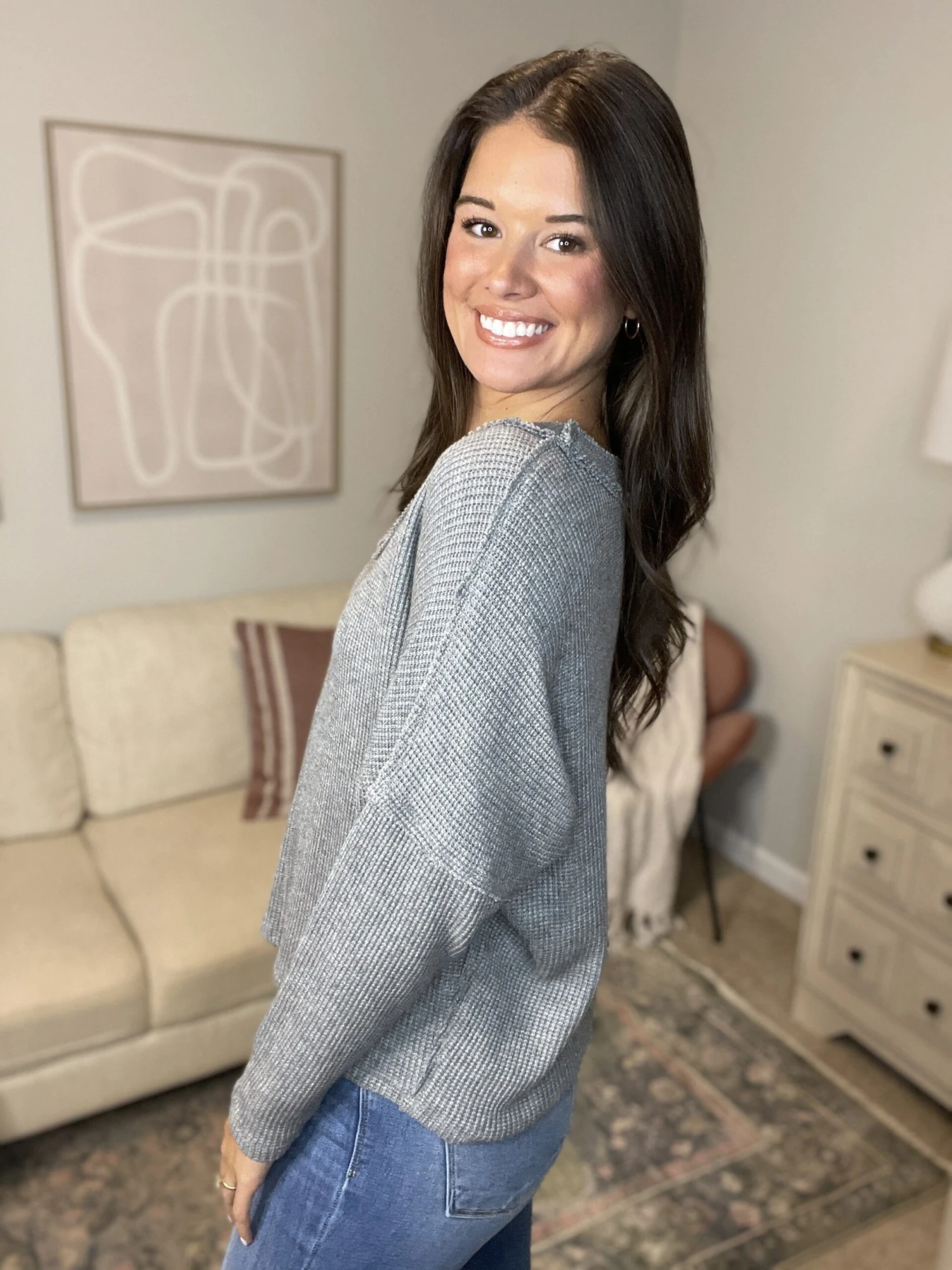 Long Sleeve Knit V-Neck Top | S - 3XL 5 Long Sleeve Knit V-Neck Top | S - 3XL - Image 3