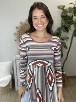 Aztec Print Babydoll Top | S - 3XL Be Stage