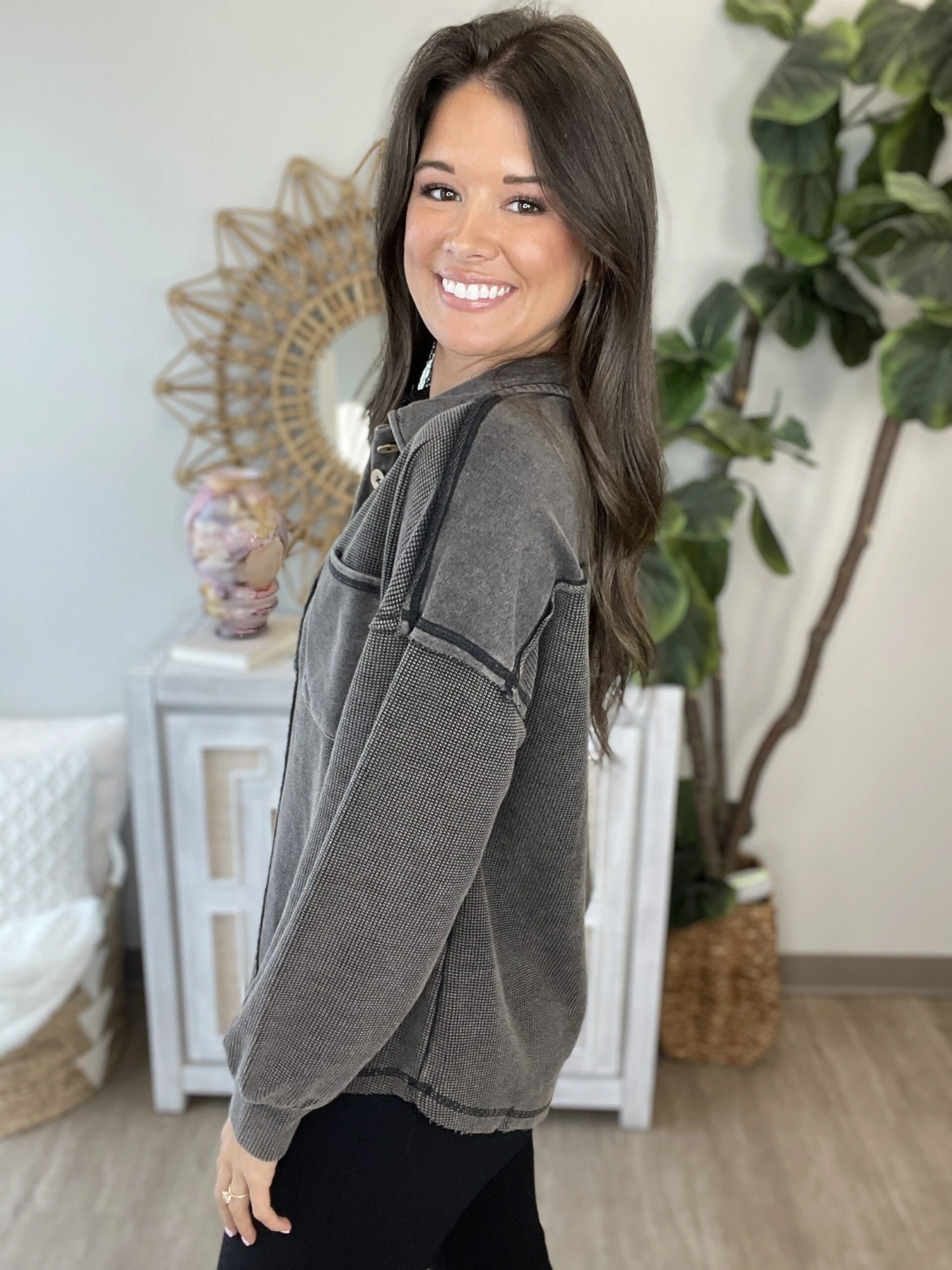 Button Down Henley Knit Top | S - 3XL 5 Button Down Henley Knit Top | S - 3XL - Image 3