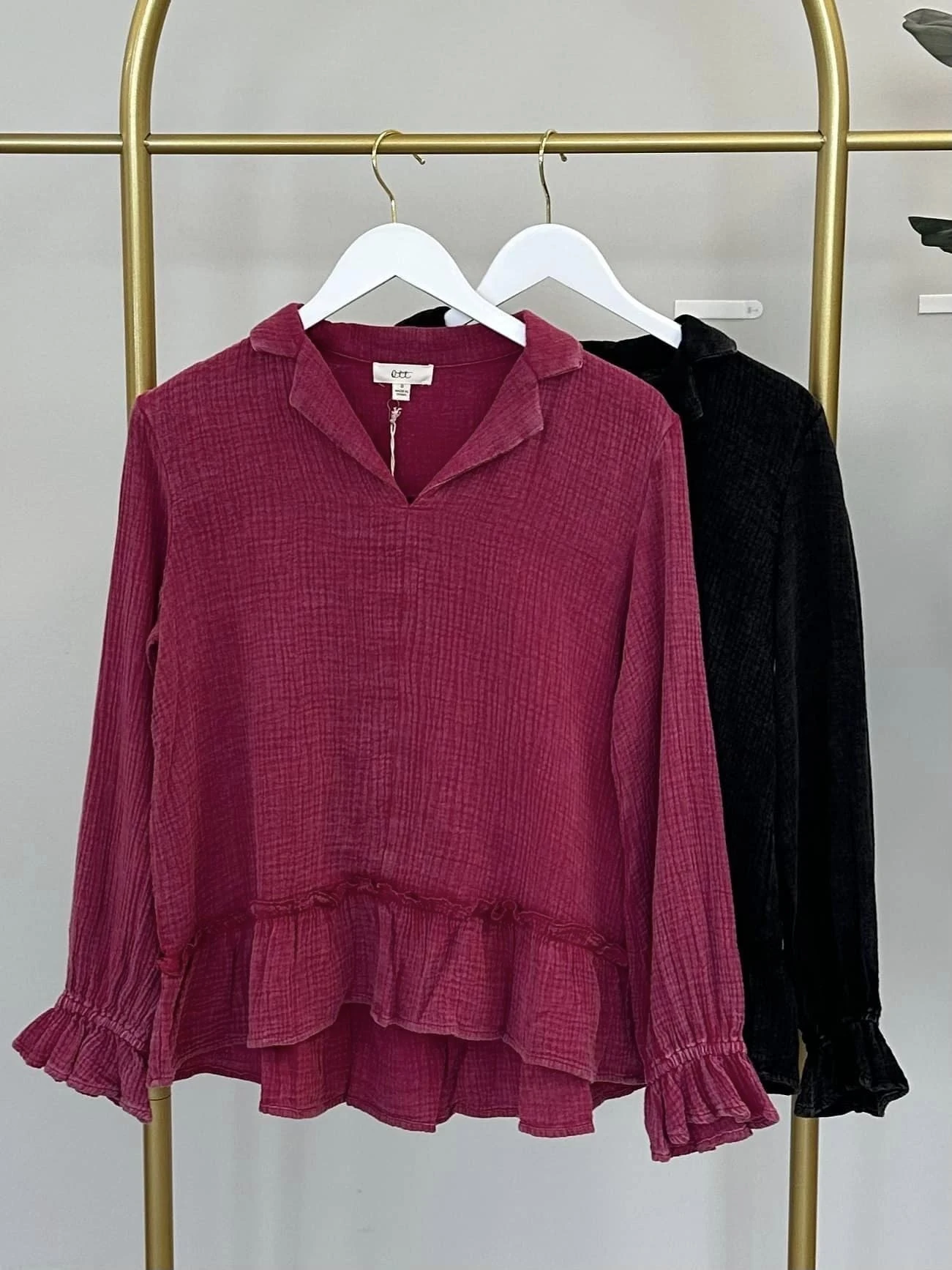 Mineral Wash V Neck Long Sleeve Top | S-XL 3 Mineral Wash V Neck Long Sleeve Top | S-XL