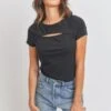 Short Sleeves Cut Out Detail Rib Knit Crop Top *Final Sale* 1 Short Sleeves Cut Out Detail Rib Knit Crop Top *Final Sale* -Be Cool Shop G5WDkId9YXnYZXTw5RmH1Y6nivjh2fdD2bbfSRfN