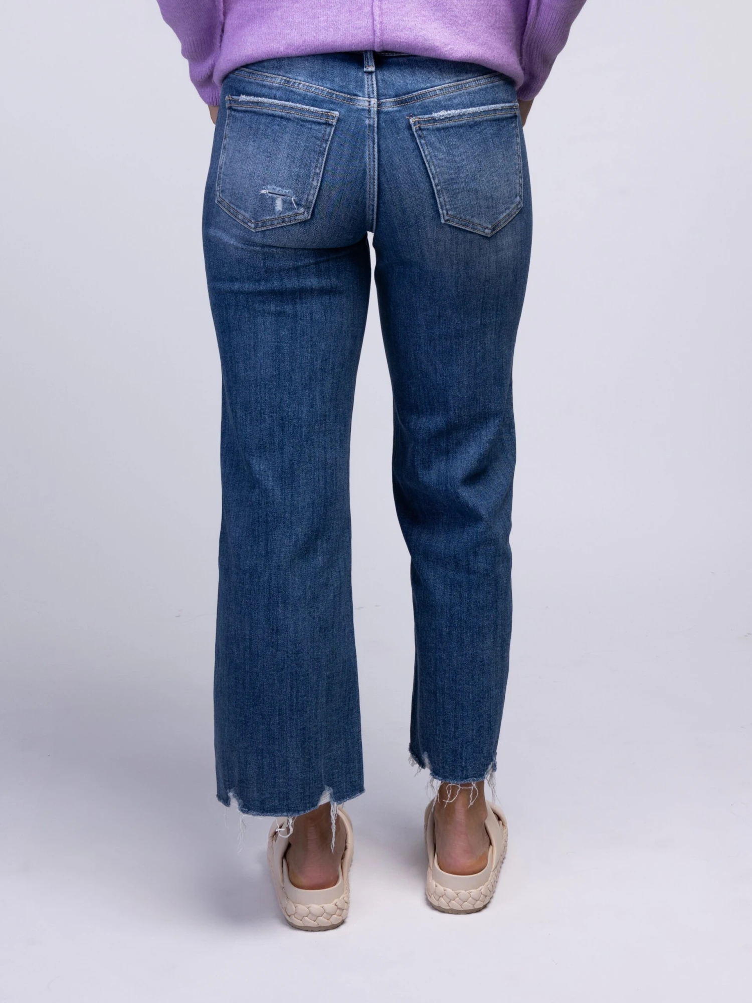 Lovervet Mid Rise Wide Leg Jeans W/ Distressed Hem | 0-22 5 Lovervet Mid Rise Wide Leg Jeans W/ Distressed Hem | 0-22 - Image 3