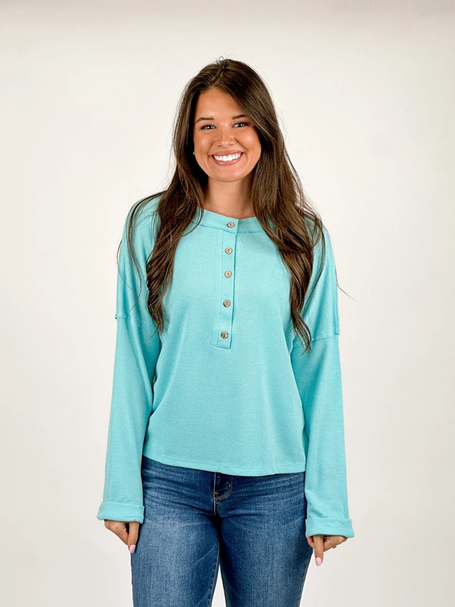 Buttoned Loose Fit Long Sleeve Round Neck Shirt | S - 2XL 8 Buttoned Loose Fit Long Sleeve Round Neck Shirt | S - 2XL - Image 6