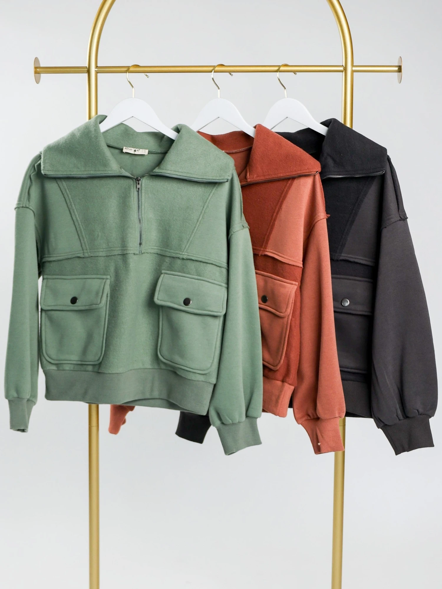 Oversized Long Sleeve Half Zip Pullover W/ Pockets | S - 3XL 3 Oversized Long Sleeve Half Zip Pullover W/ Pockets | S - 3XL