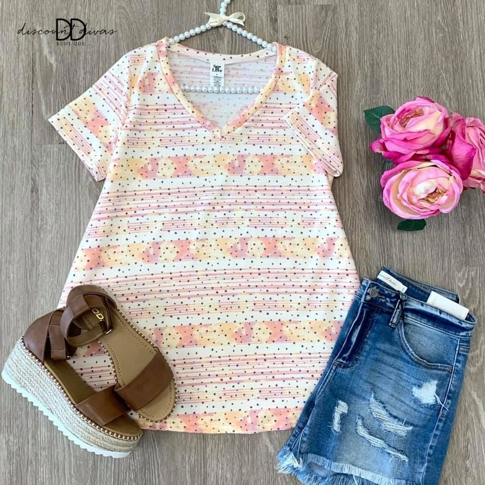 Good Times Printed V-Neck Top *Final Sale* 3 Good Times Printed V-Neck Top *Final Sale*