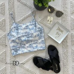 Watercolor Stucco Cami Cropped Active Tank *Final Sale*