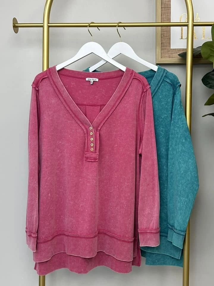 V-Neck Pullover Raw Seam Detailing | S - 3X 3 V-Neck Pullover Raw Seam Detailing | S - 3X