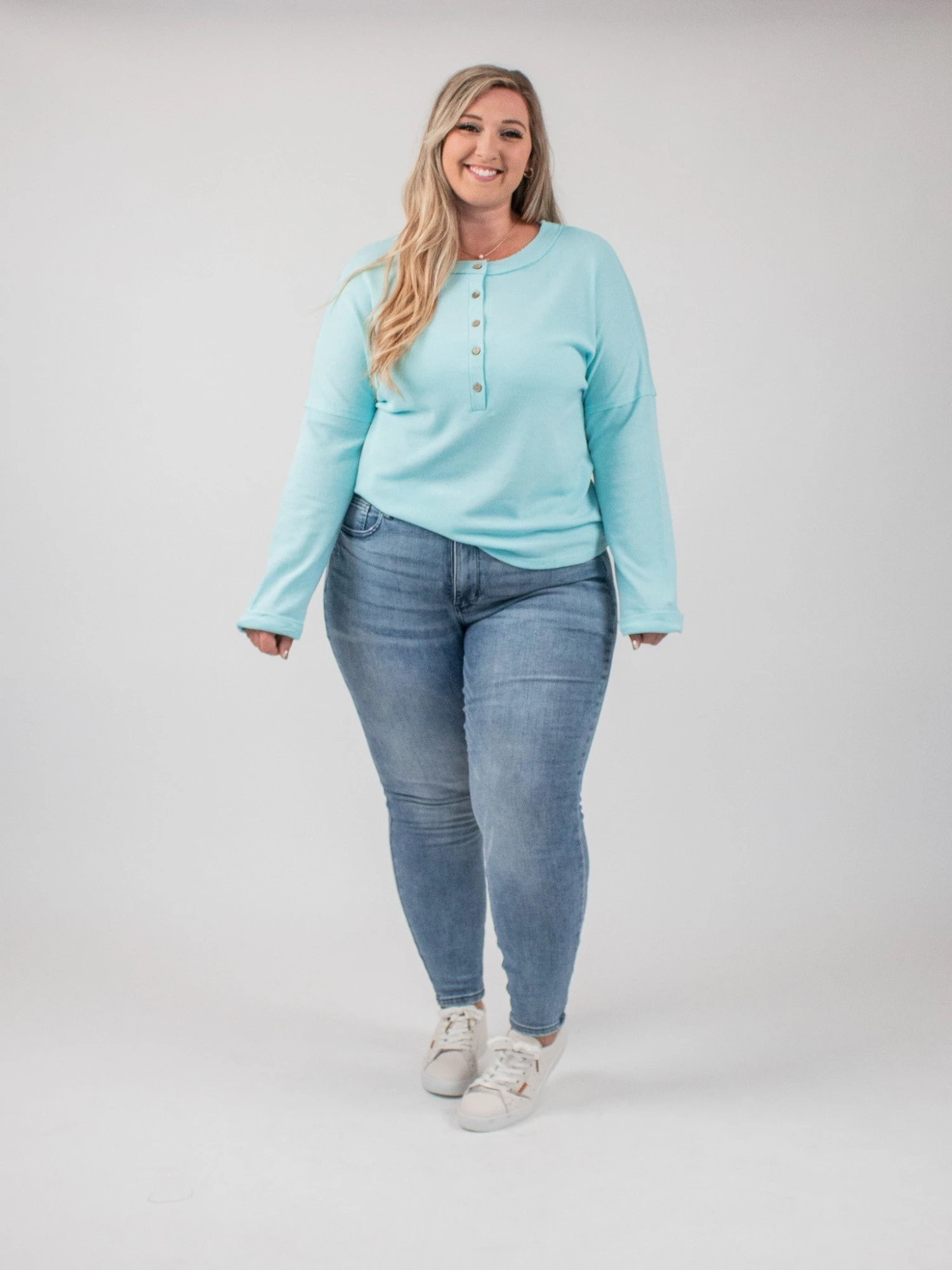 Buttoned Loose Fit Long Sleeve Round Neck Shirt | S - 2XL 4 Buttoned Loose Fit Long Sleeve Round Neck Shirt | S - 2XL - Image 2