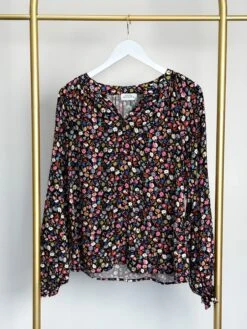 Floral Print Long Sleeve V Neck Top | S - 3X