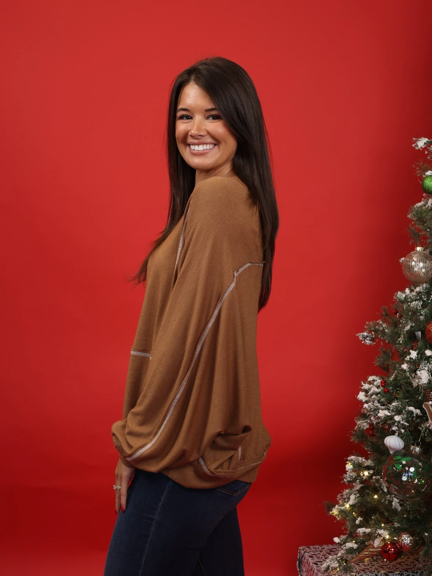 Long Dolman Sleeve Round Neck Oversized Top | S - 3X 5 Long Dolman Sleeve Round Neck Oversized Top | S - 3X - Image 3