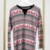 Christmas Mixed Print Long Sleeve Round Neck Top | S-3X