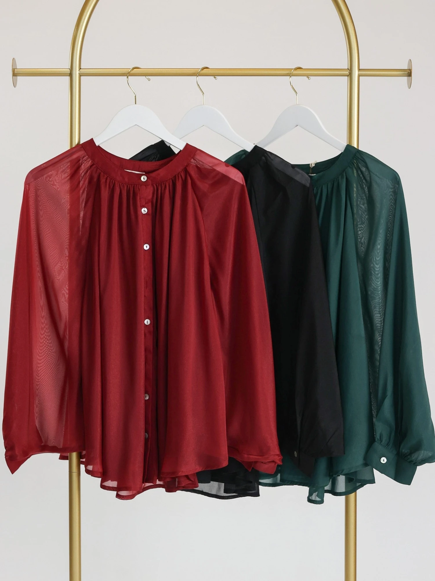 Button Up Long Dolman Sleeve Round Neck Top | S-L 3 Button Up Long Dolman Sleeve Round Neck Top | S-L