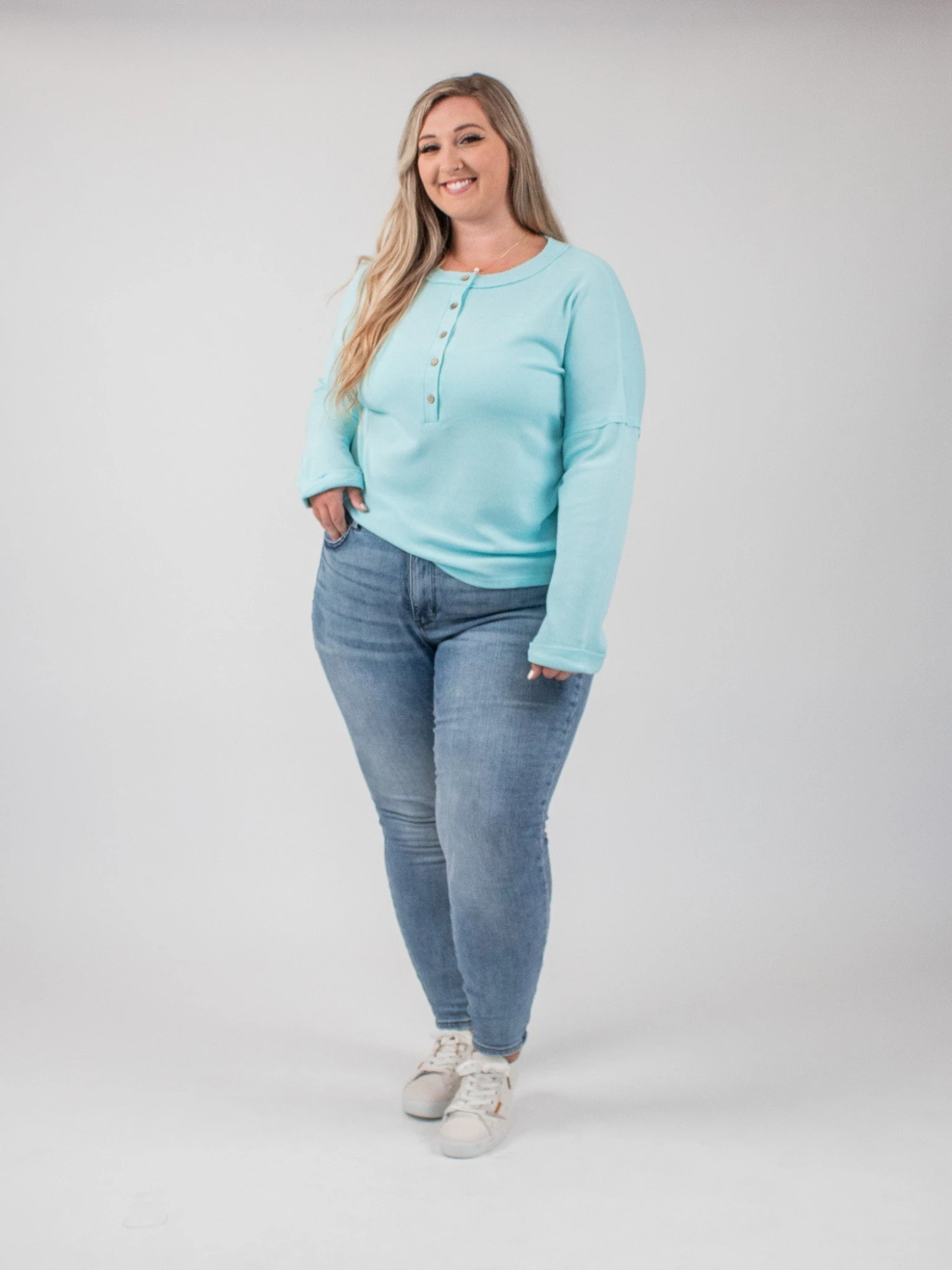 Buttoned Loose Fit Long Sleeve Round Neck Shirt | S - 2XL 5 Buttoned Loose Fit Long Sleeve Round Neck Shirt | S - 2XL - Image 3