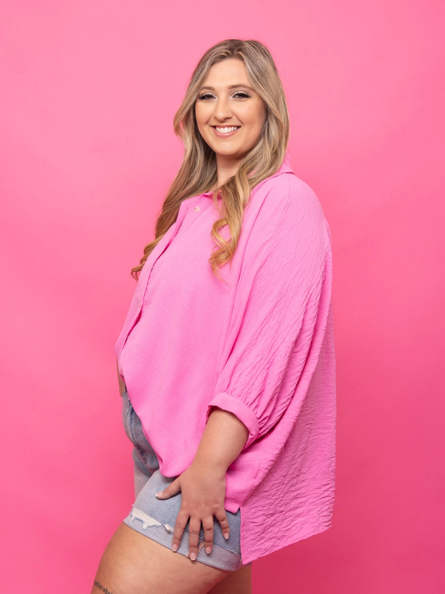 Airflow Oversized Dolman Sleeve Collared Shirt | S - 3X 4 Airflow Oversized Dolman Sleeve Collared Shirt | S - 3X - Image 2