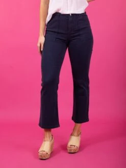 Risen High Rise Ankle Flare Patch Pocket Jeans | 0 - 3X -Be Cool Shop f35c8653ef0323fa546c2ae54ec64abd