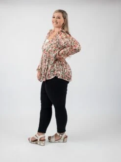 Ruffled Babydoll V Neck Long Sleeve Floral Print Blouse | S - XL -Be Cool Shop inlIHhC50XSn31Tb1K93j7xK73NgFra1CGgFhocF