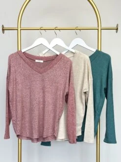 V Neck Long Sleeve Top | S-L