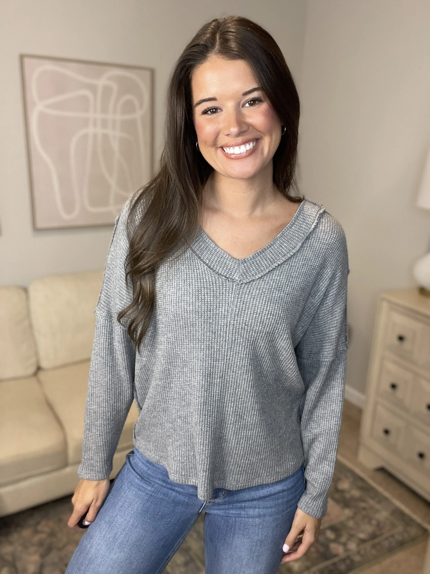 Long Sleeve Knit V-Neck Top | S - 3XL 4 Long Sleeve Knit V-Neck Top | S - 3XL - Image 2