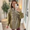 Color Block Plaid Button-Down Shirt | S - 3XL