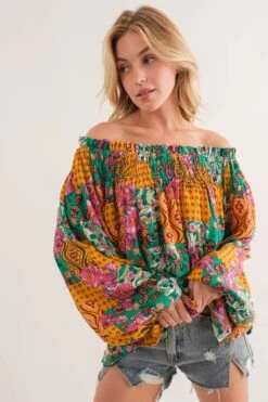 Floral Off Shoulder Top | S-L Ces Femme