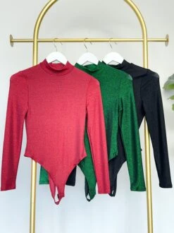 Mock Neck Long Sleeve Snap Bodysuit | S - L *Final Sale*