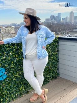 Washed Denim Star Print Jacket *Final Sale*