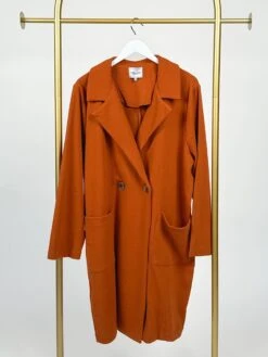 Double Breasted Collared Coat W/ Buttons | S-3X