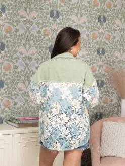 Flower Ragged Lace Raw Hem Denim Jacket | S-XL Blue Velvet -Be Cool Shop 98fc0198add50fdb92621677aae3a0d9