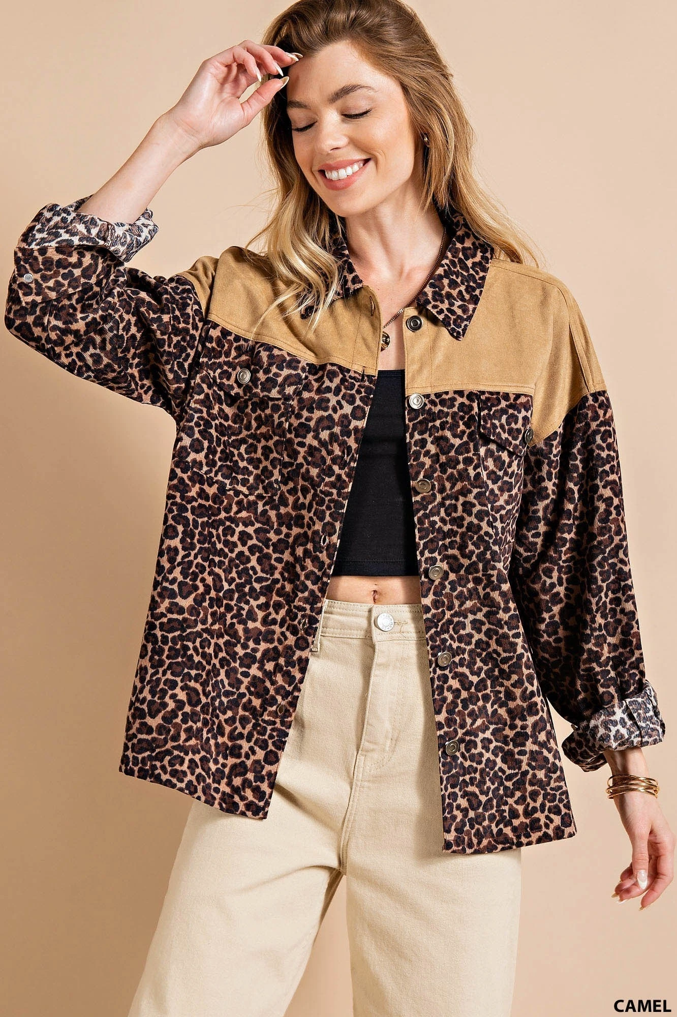 Animal Print Corduroy Shirt Jacket | S - 2XL Kori 3 Animal Print Corduroy Shirt Jacket | S - 2XL Kori