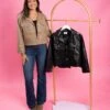 Faux Leather Button Down Collared Jacket | S-L 1 Faux Leather Button Down Collared Jacket | S-L -Be Cool Shop FEtkKJNLxDXh4NDzAfz8j8gBy8hGsmghNOV1pPVv