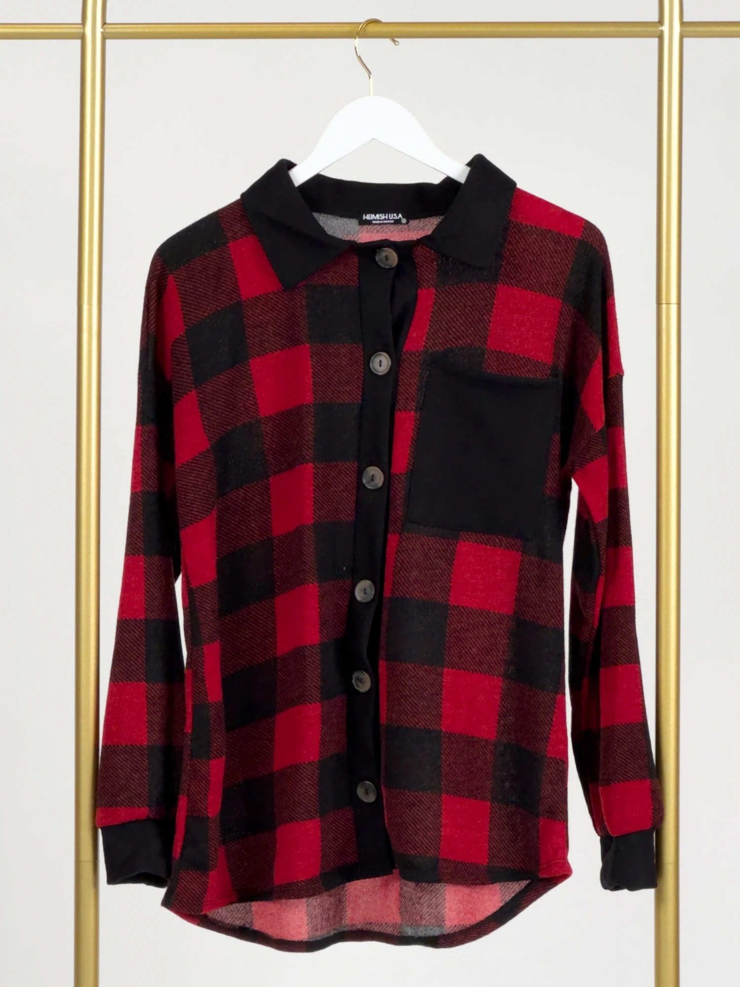 Plaid Collared Button Down Long Sleeve Shacket W/ Chest Pocket | S-3X 3 Plaid Collared Button Down Long Sleeve Shacket W/ Chest Pocket | S-3X