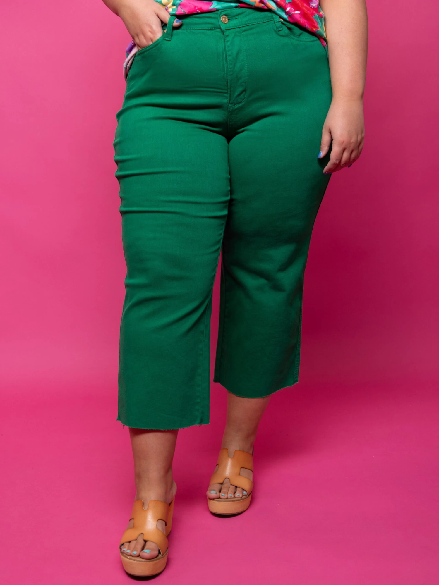 Judy Blue High Waist Garment Dyed Tummy Control Crop Wide Leg Jean | 0 - 24 6 Judy Blue High Waist Garment Dyed Tummy Control Crop Wide Leg Jean | 0 - 24 - Image 4