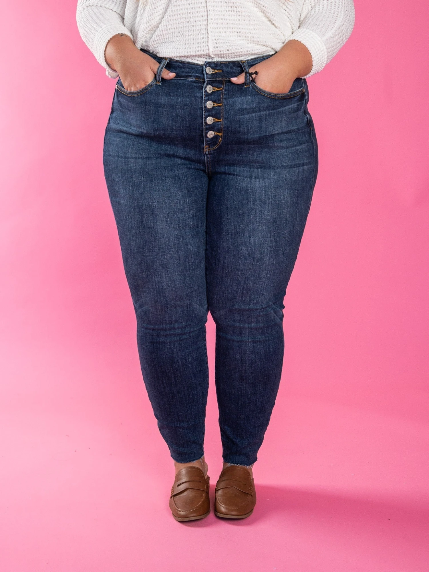 Judy High Rise Button Fly Cut Off Raw Hem Skinny Jeans | 0 - 24 3 Judy High Rise Button Fly Cut Off Raw Hem Skinny Jeans | 0 - 24