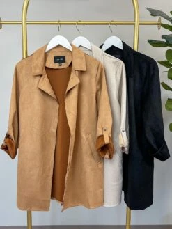 Suede Lapel Coat | S-L