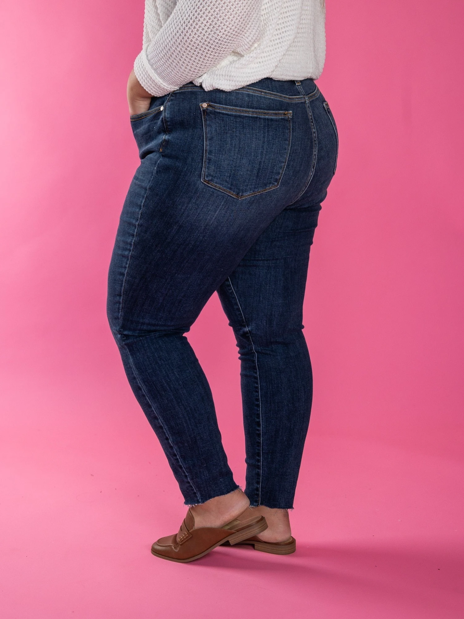 Judy High Rise Button Fly Cut Off Raw Hem Skinny Jeans | 0 - 24 4 Judy High Rise Button Fly Cut Off Raw Hem Skinny Jeans | 0 - 24 - Image 2