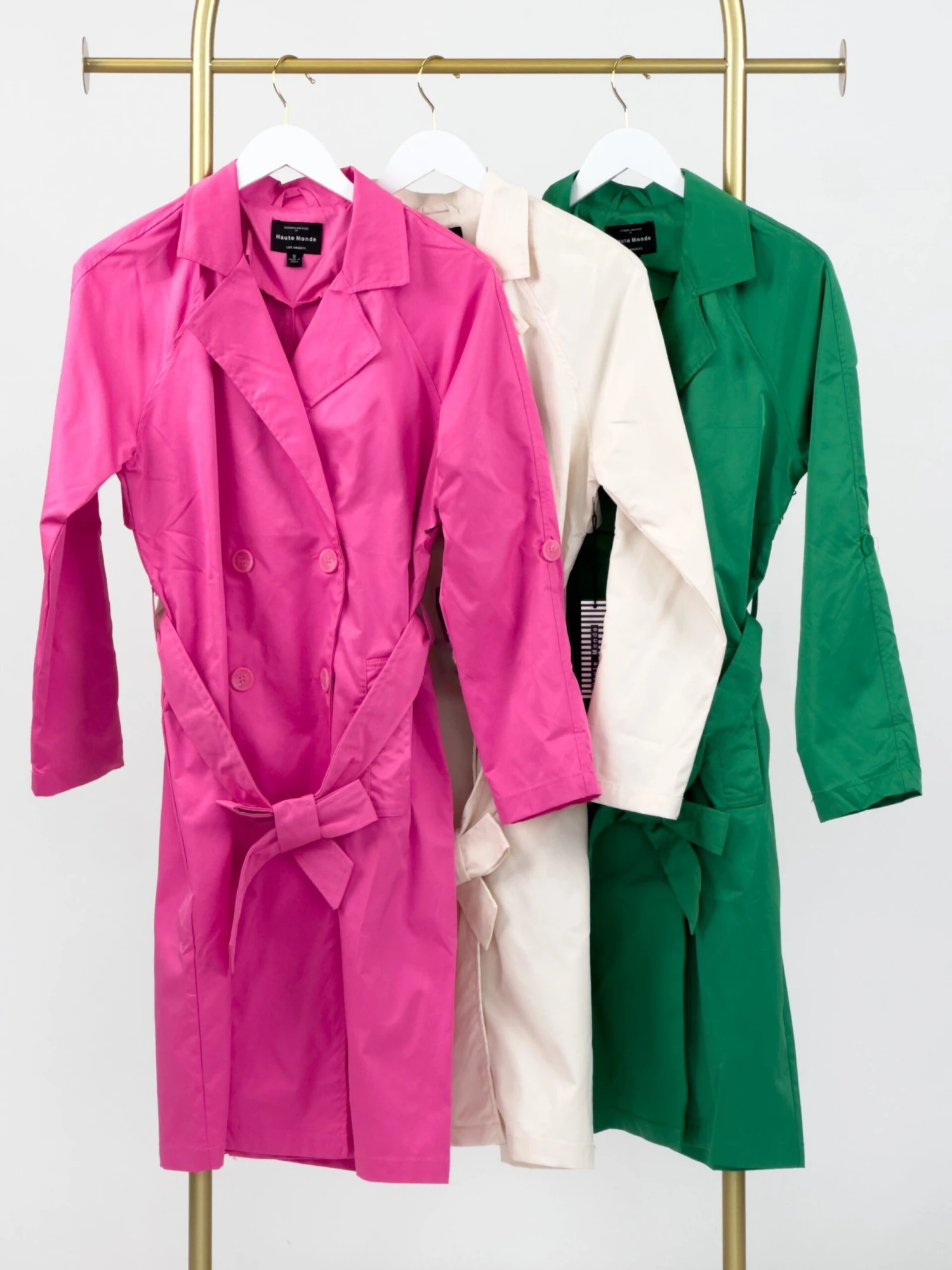 Collared Double Breasted Tie Waist Coat W/ Buttons | S - L 3 Collared Double Breasted Tie Waist Coat W/ Buttons | S - L