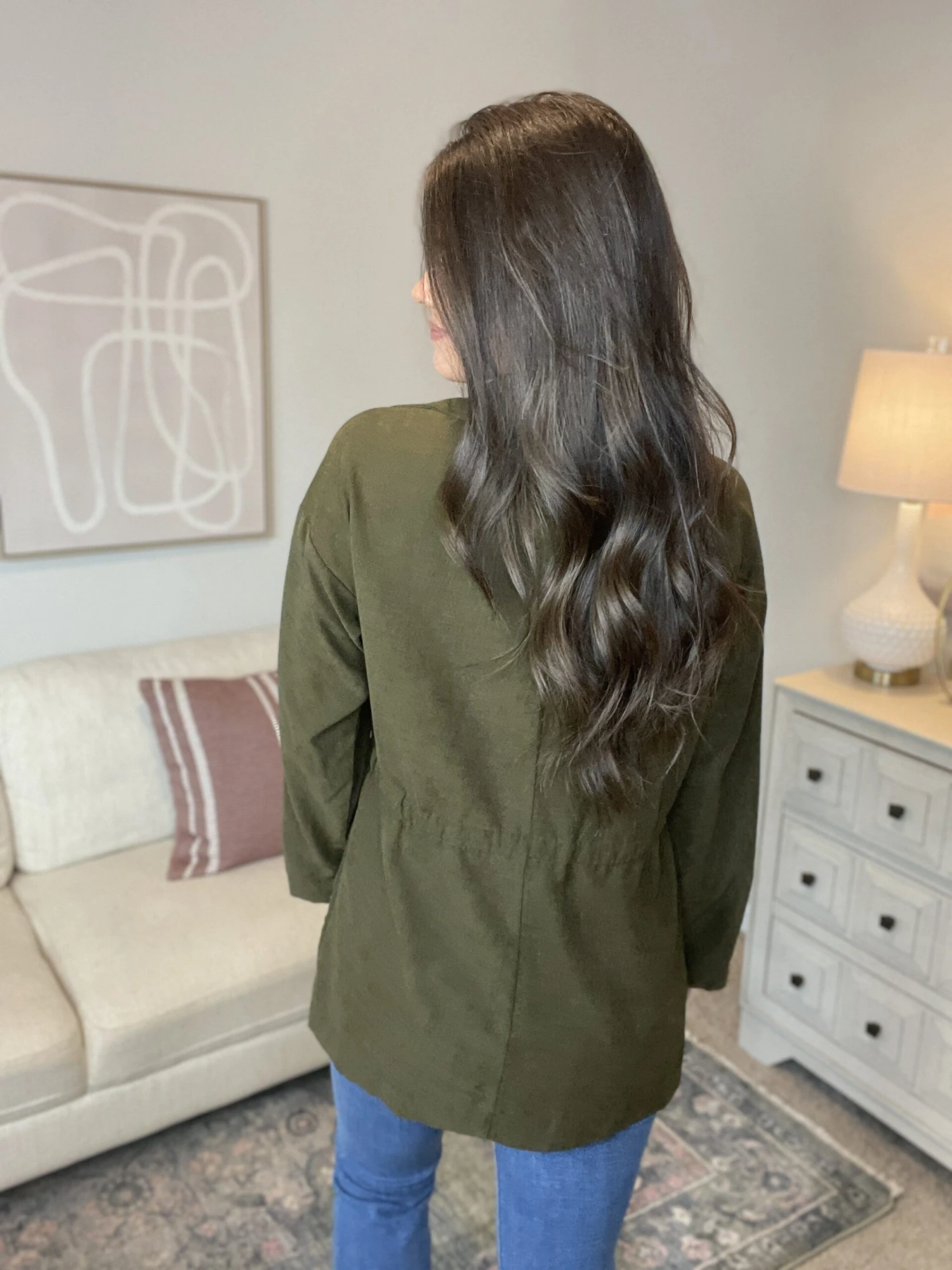 Be Cool Carmen Drawstring Waist Collared Trench Jacket W/ Pockets | S - L 6 Be Cool Carmen Drawstring Waist Collared Trench Jacket W/ Pockets | S - L - Image 4