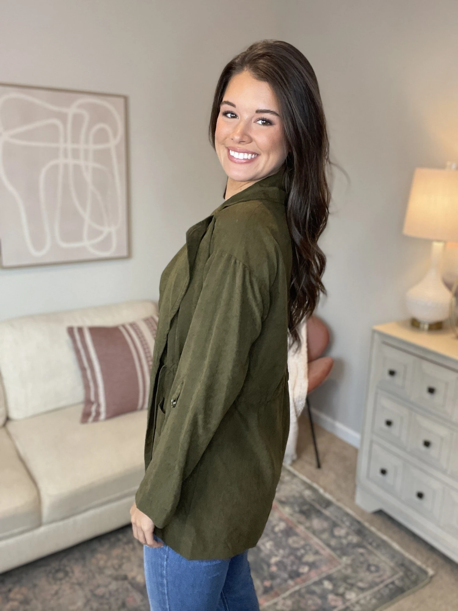 Be Cool Carmen Drawstring Waist Collared Trench Jacket W/ Pockets | S - L 5 Be Cool Carmen Drawstring Waist Collared Trench Jacket W/ Pockets | S - L - Image 3