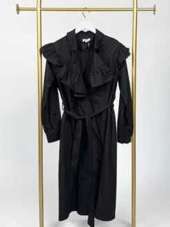 Ruffle Detail Button Down Coat W/ Waist Belt | S - L