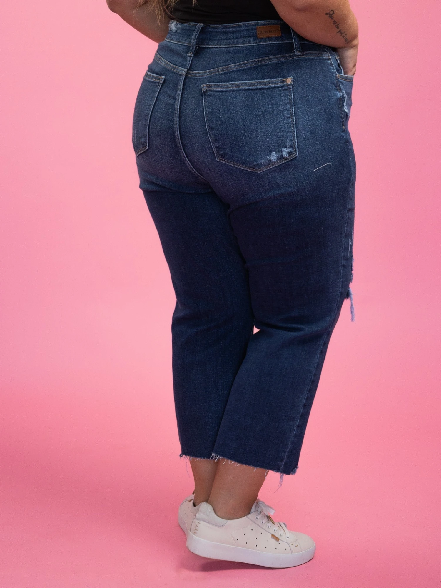 Judy Blue High Waist Distressed Wide Leg Crop Jeans | 0 - 24 6 Judy Blue High Waist Distressed Wide Leg Crop Jeans | 0 - 24 - Image 4